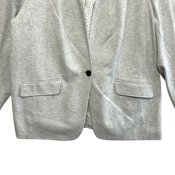 Talbots Plus Ponte Knit Blazer NWT Women's Sz 18W Gray Minimalist Modal Office - Picture 4 of 5